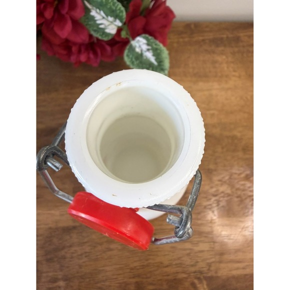 Vintage Cerve Italy Milk Glass Bottle Mushroom Butterfly Sunshine Design Retro - Picture 7 of 10